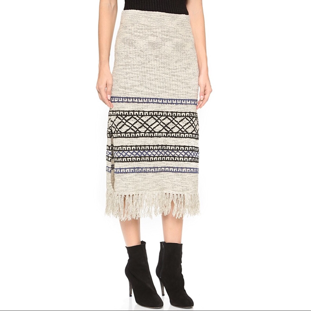 Free People Fringe Sweater Skirt